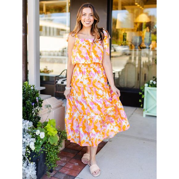 MICHELLE MCDOWELL Sadie Spring Blooms Orange 2pc Set, Size Medium - Picture 4 of 16